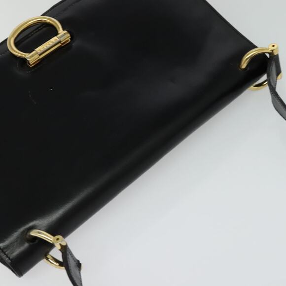 CELINE Shoulder Bag Leather Black Gold - Picture 6 of 12